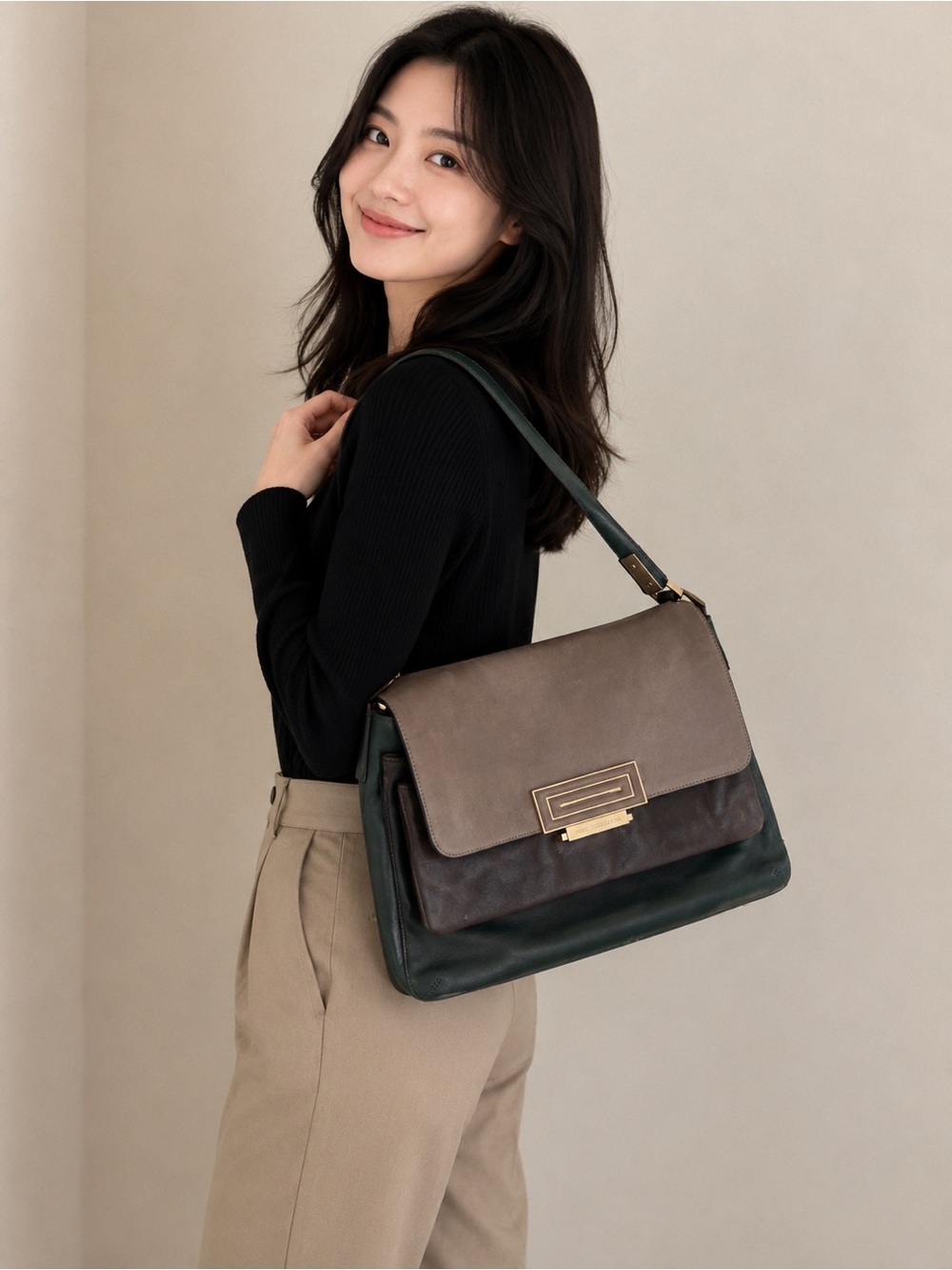 Anya Hindmarch London Colour Block Leather Bag